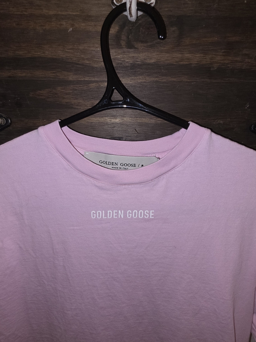 Golden Goose Pastel Pink Logo Crewneck Tee - Picture 2 of 3